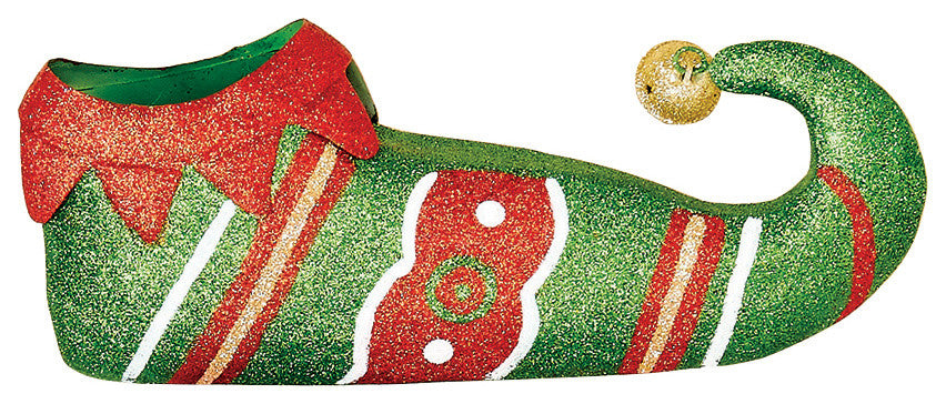 12" Metal Elf Shoes Green