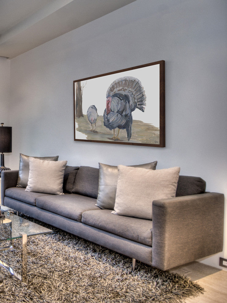 "Strutting Turkey" Framed Painting Print, 18"x12"
