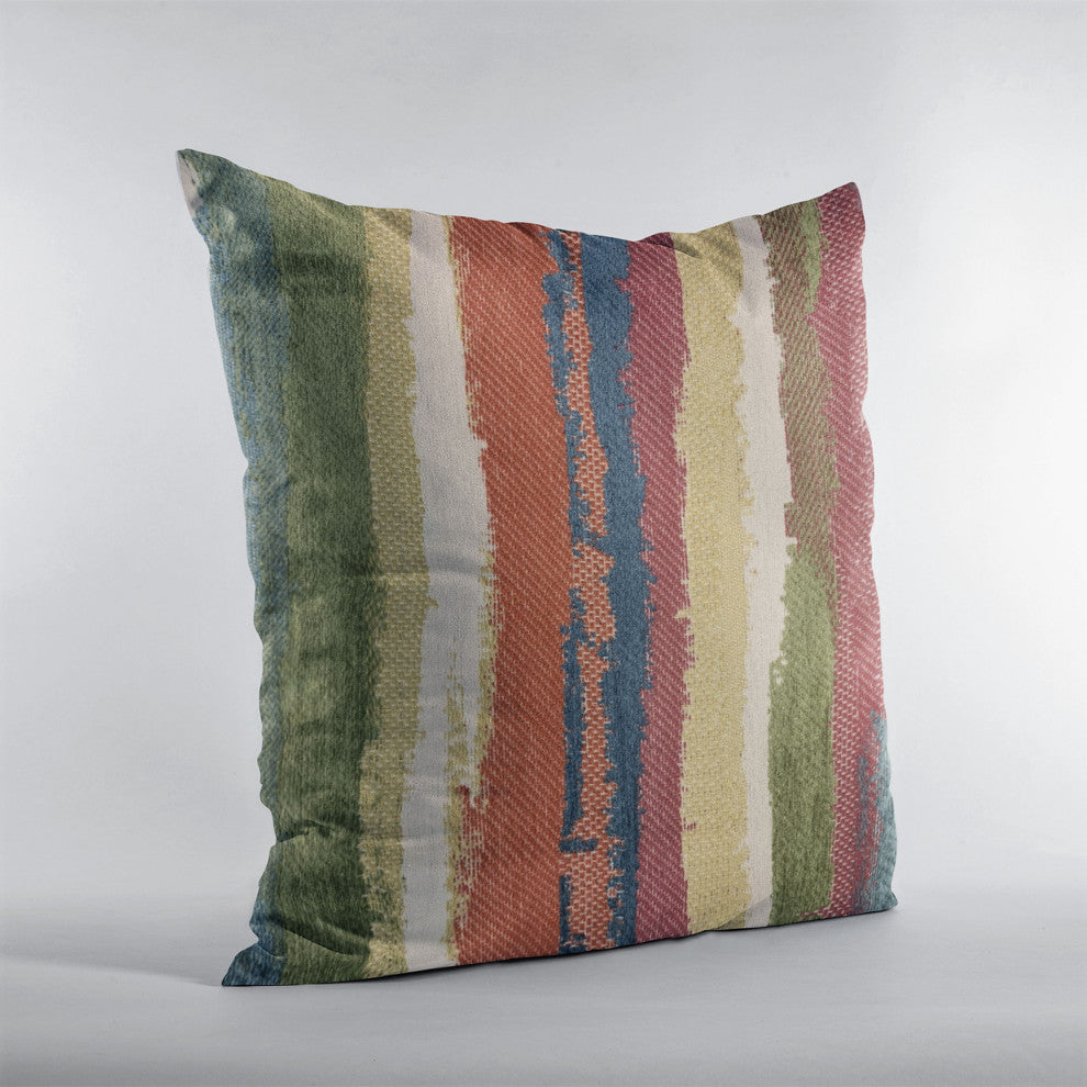 Plutus Multi-Color Cuba Stripe Luxury Throw Pillow, 26"x26"