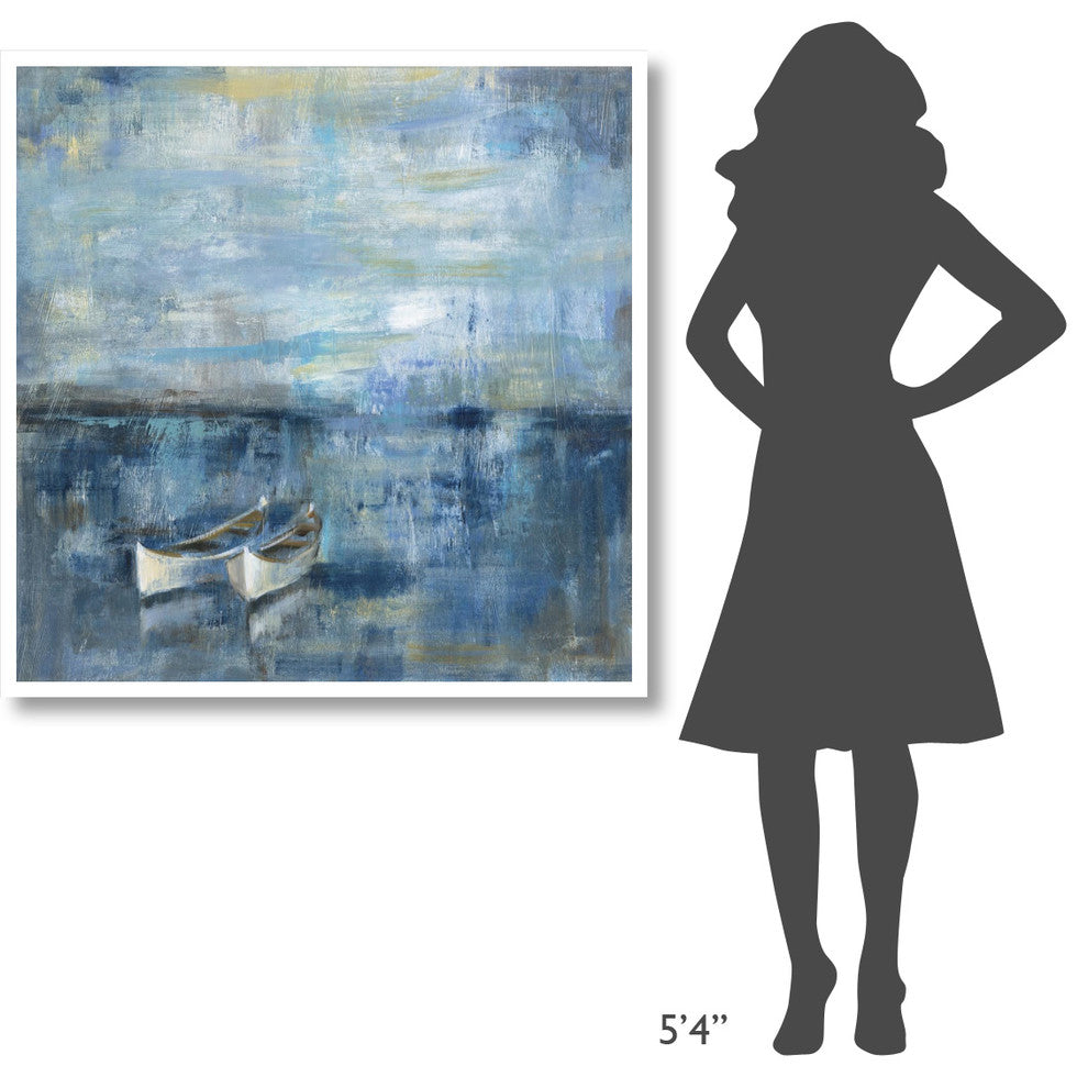 "Two Boats" Digital Paper Print by Silvia Vassileva, 42"x42"