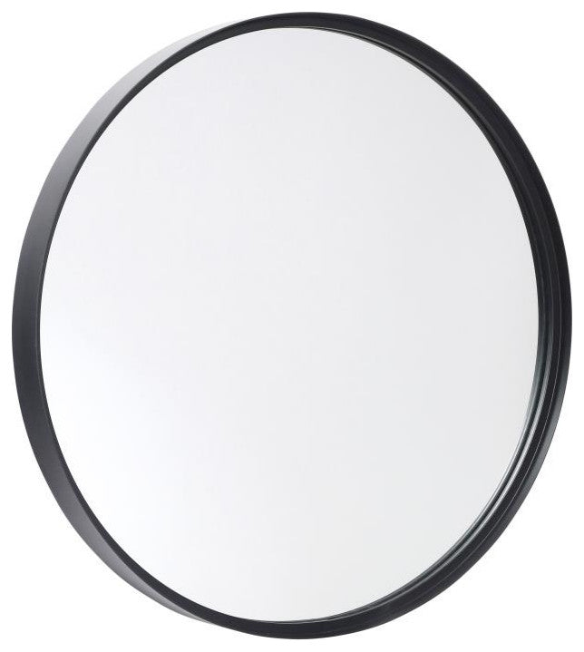 Jennifer Metal Framed Wall Mirror, Black, 30"