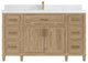 Santa Monica 60 Single Sink Bathroom Vanity in Whitewashed Teak 2" Empira Quartz