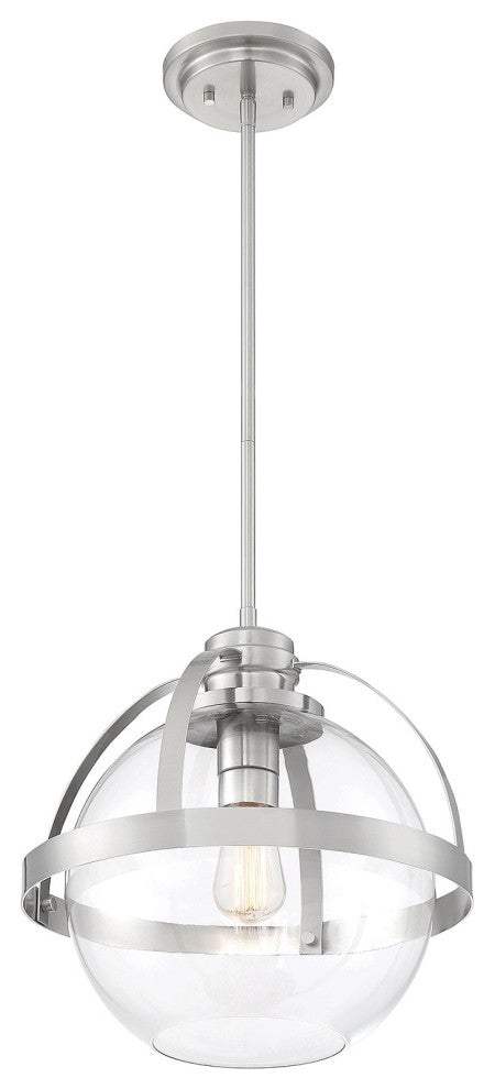 Pendleton 1-Light Pendant, Satin Nickel