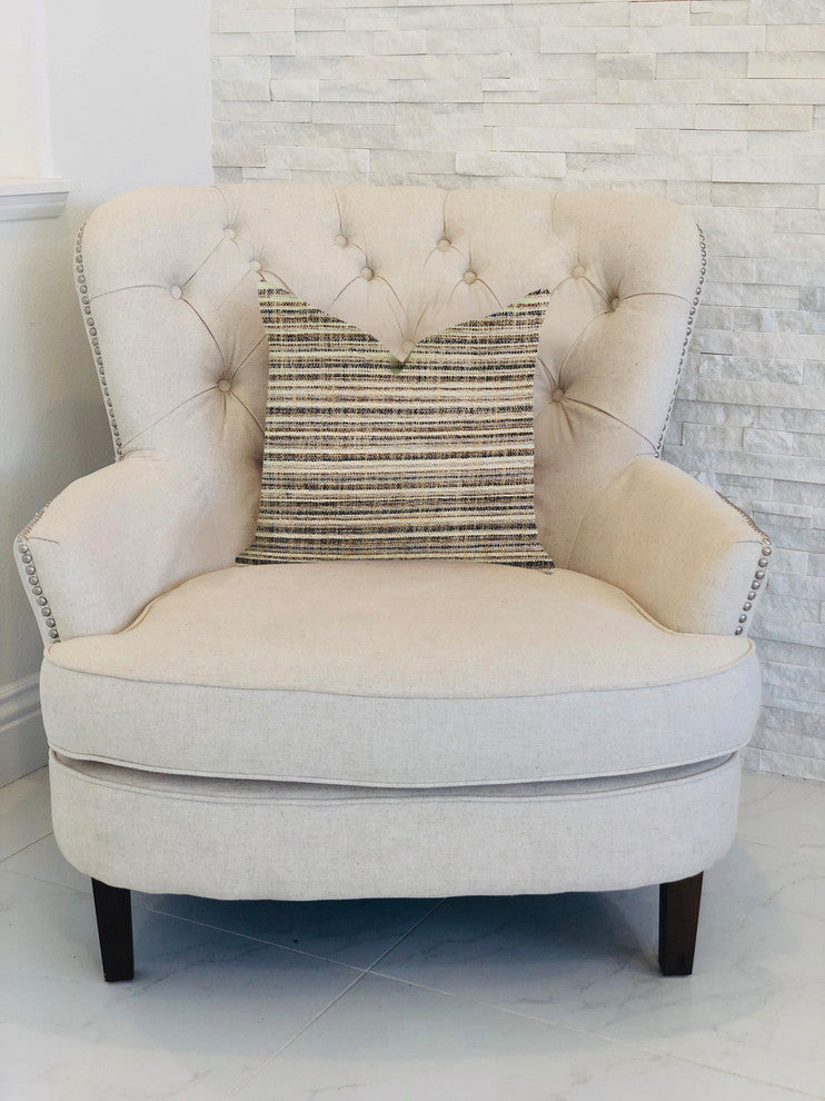Skyway Lines Luxury Brown-Beige Multi Tones Throw Pillow, 22"x22"