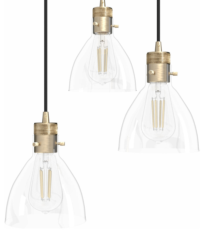Van Nuys Alturas Gold 3 Light Cluster Ceiling Light Fixture
