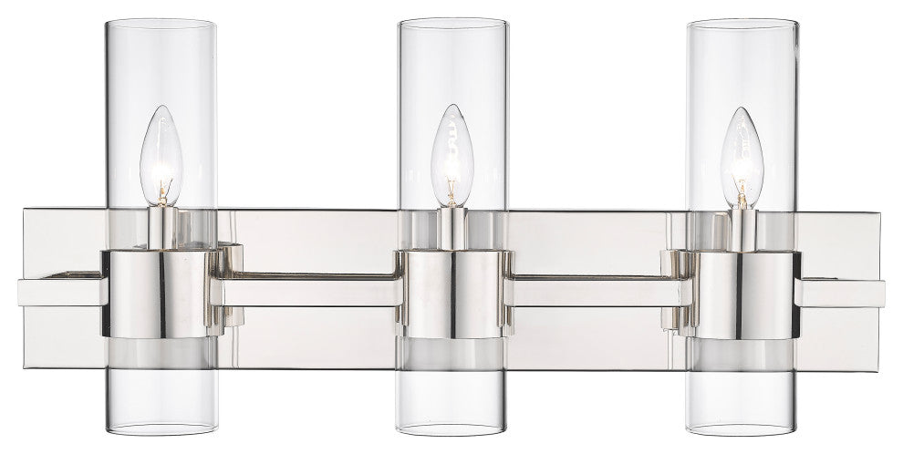 Zlite 343-3V-PN 3-Light Vanity, Clear