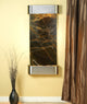 Cascade Springs Water Fountain, Green Marble, Stainless Steel, Round