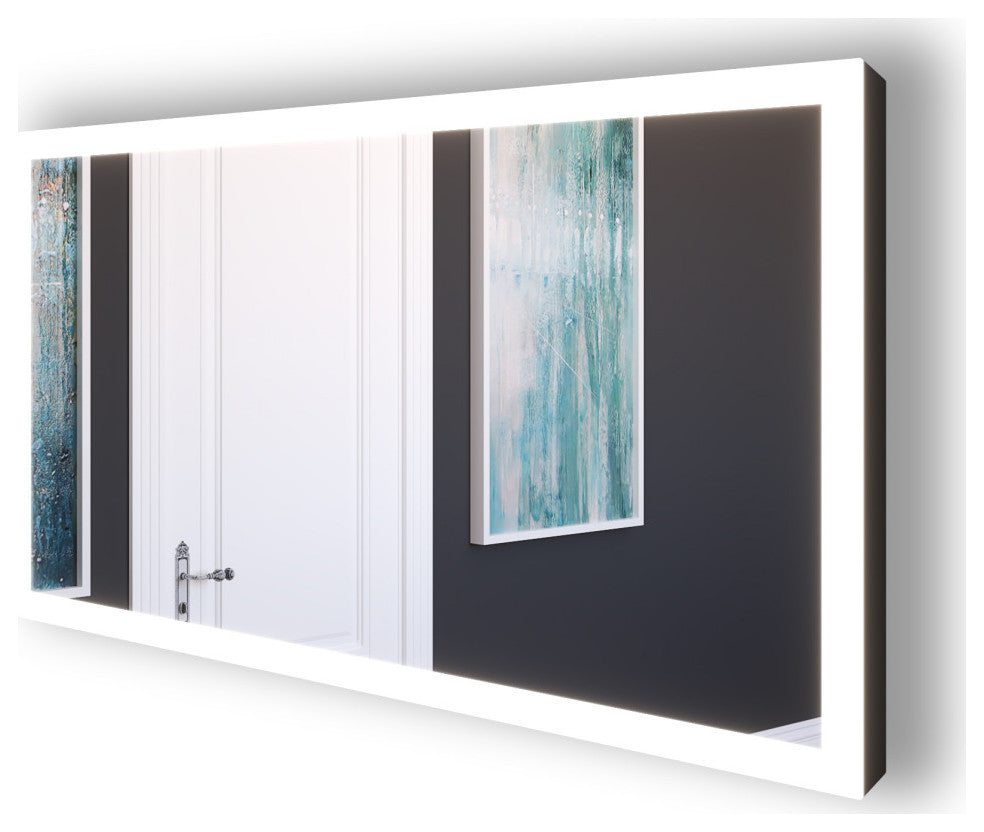 Smart Angelina Dimmable LED Bathroom Mirror with Voice Control, 60" x 30"