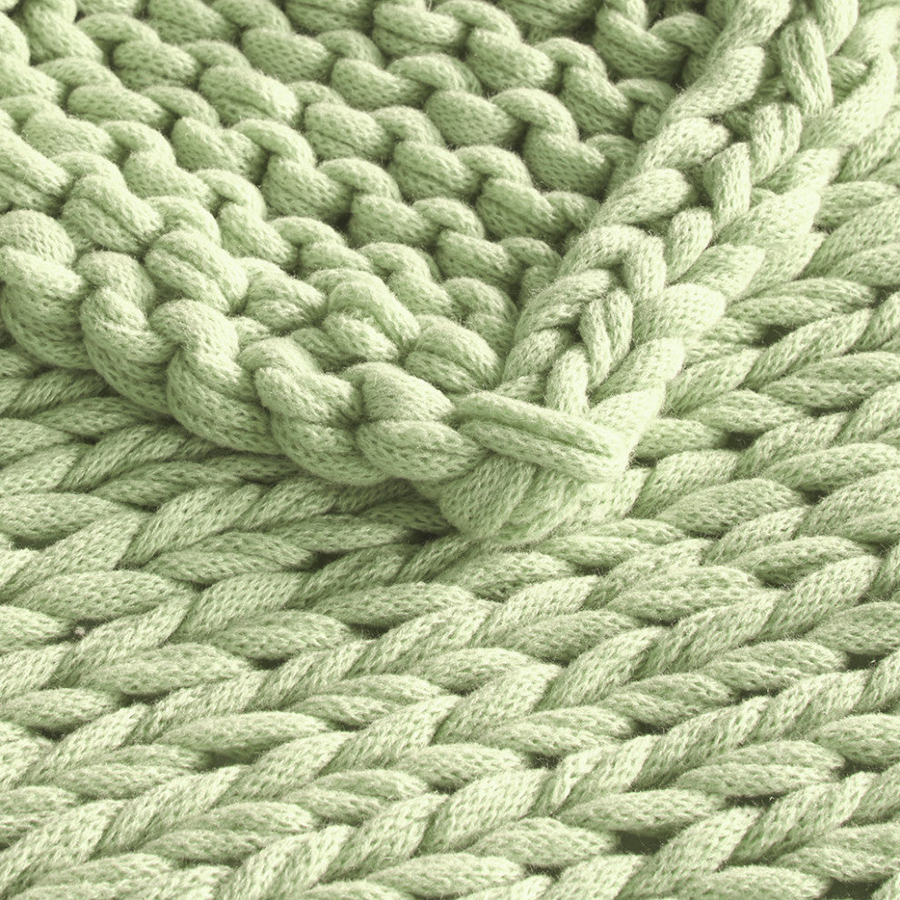 Madison Park Chunky Double Knit Hand Made Throw Blanket