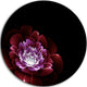 Purple Abstract Fractal Flower, Floral Digital Disc Metal Artwork, 38"