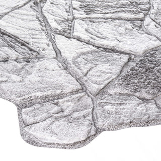 Faux Stone PVC 3D Wall Panels, White Charcoal, Sample, 9x9"