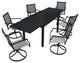 7 Piece Metal Frame Patio Dining Set, Aluminum Extendable Dining Table