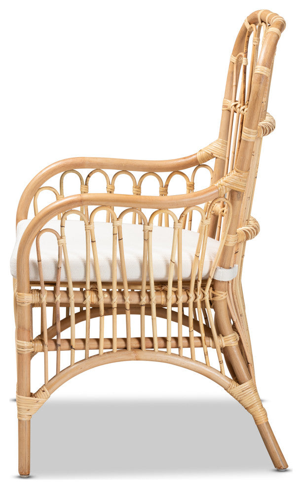 Aya Modern Natural Finished Rattan Armchair