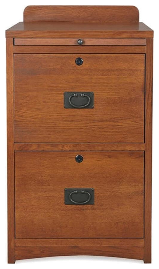 Crafters and Weavers Arts and Crafts 2-Drawer Wood File Cabinet in Cherry