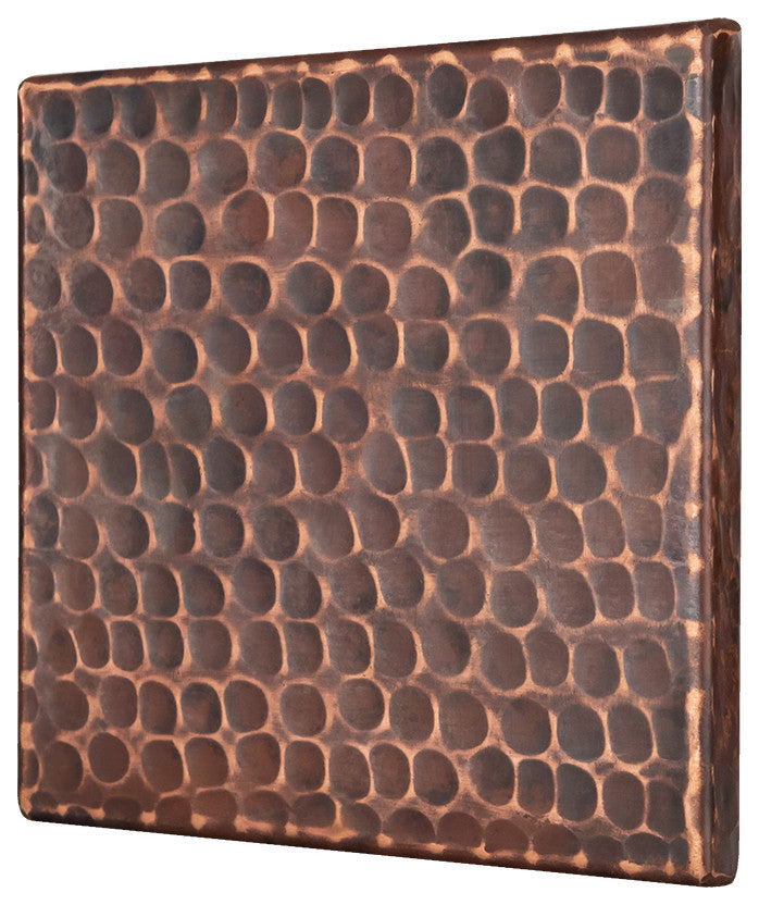 Hammered Copper Tile, 4"x4", Set of 4