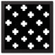 Black and White Swiss Cross Framed Canvas, 12"x12"