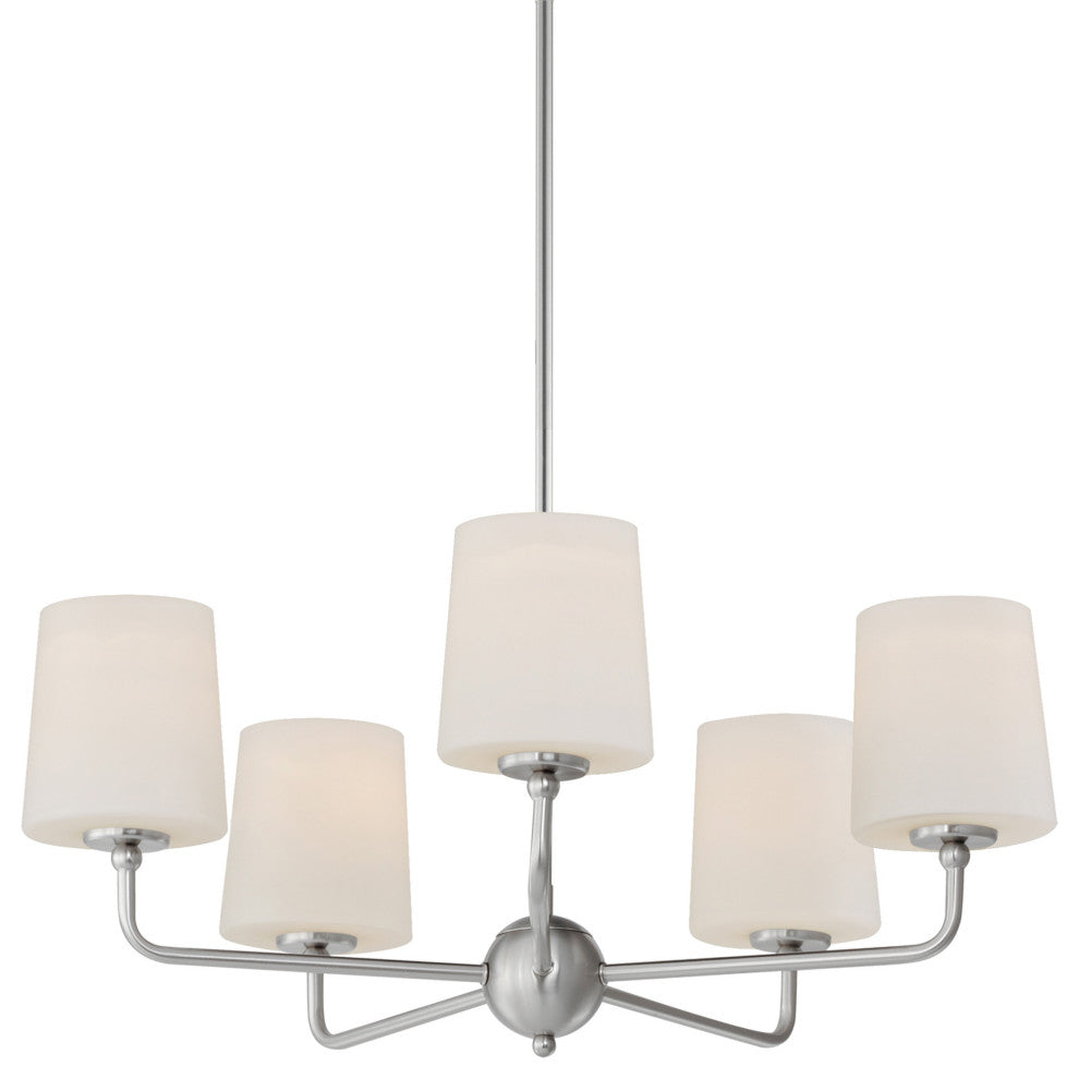 Maxim 12095SW Bristol 5 Light 27"W Chandelier - Satin Nickel