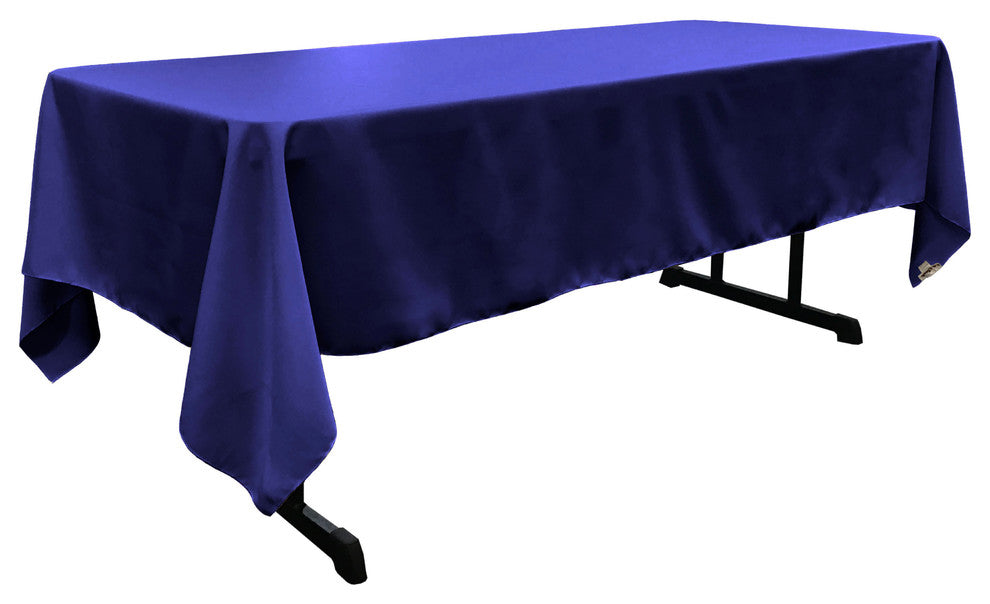 LA Linen Polyester Poplin Rectangular Tablecloth 60"x144", Royal Blue
