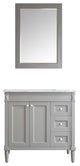 Catania 36" Vanity in Grey with Carrara White Marble Countertop With Mirror