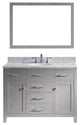 48" Single Bathroom Vanity, Cashmere Gray, Round Sink, Polished Chrome