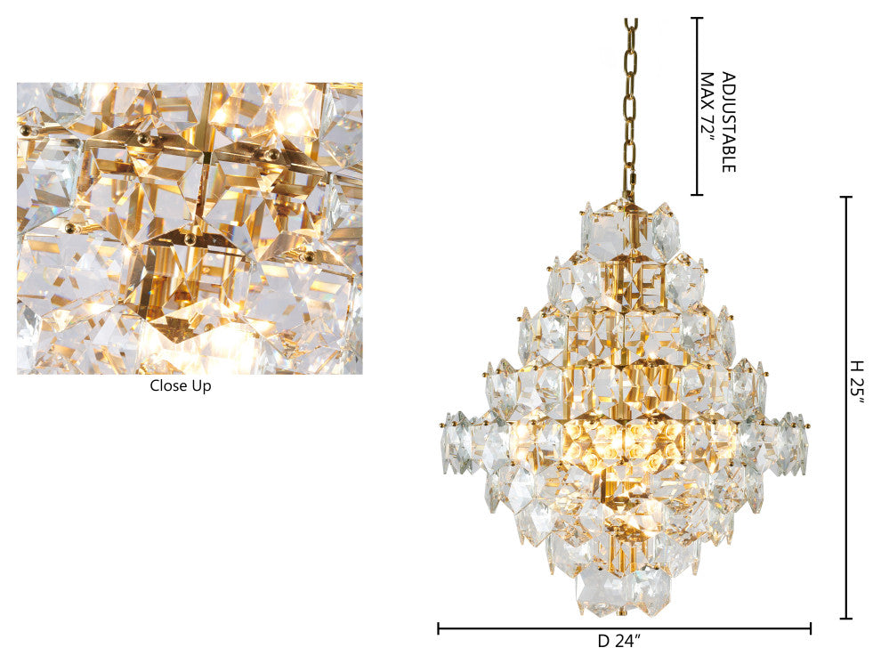 Clear Crystal Chandelier With Brass Hardware