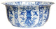 Chinese Large Blue and White Floral Chinoiserie Porcelain Bowl 16"