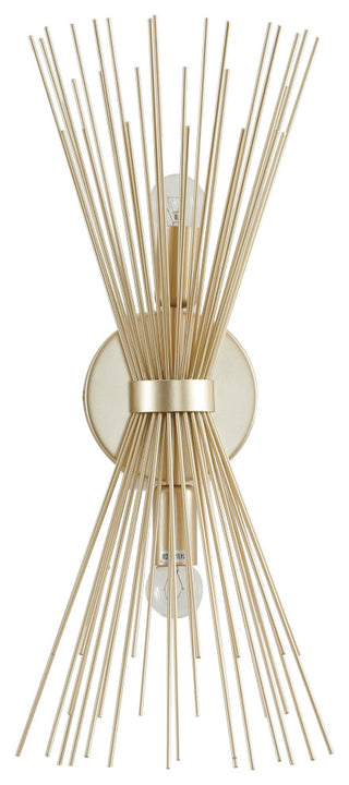 2-Light Gold Iron Spiked Cone Wall Sconce