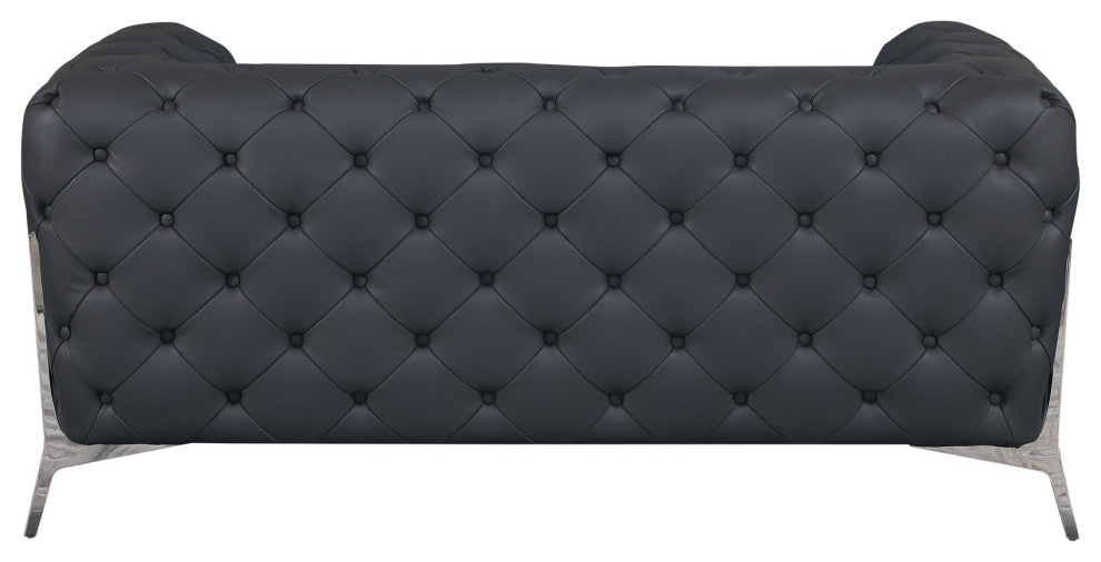Angelica Italian Leather Loveseat, White