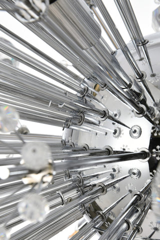 Victor 48" Crystal Starburst Oval Pendant, Chrome