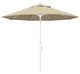 9' White Collar Tilt Lift Fiberglass Rib Aluminum Umbrella, Antique Beige