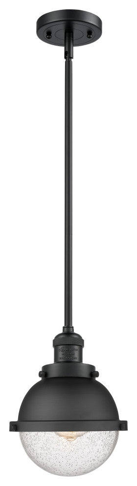 Innovations 201S-BK-HFS-64-BK Hampden 1 Light 7.25" Mini Pendant, Matte Black