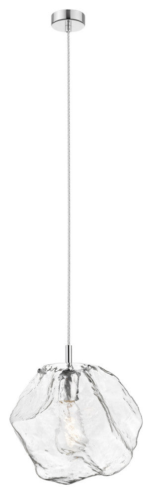 Boulder 1 Light pendant, Chrome Finish