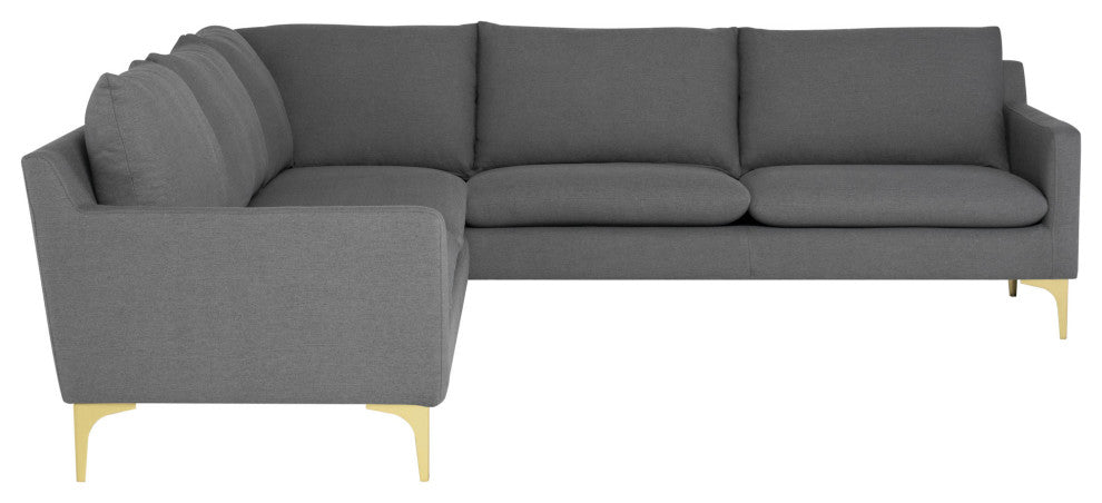 Anders Slate Grey Fabric Sectional Sofa, HGSC831