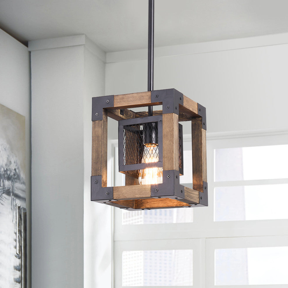 Single Square Farmhouse Pendant Light