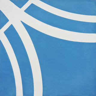 Tetouan Handmade Cement Tile, Blue/White, Sample