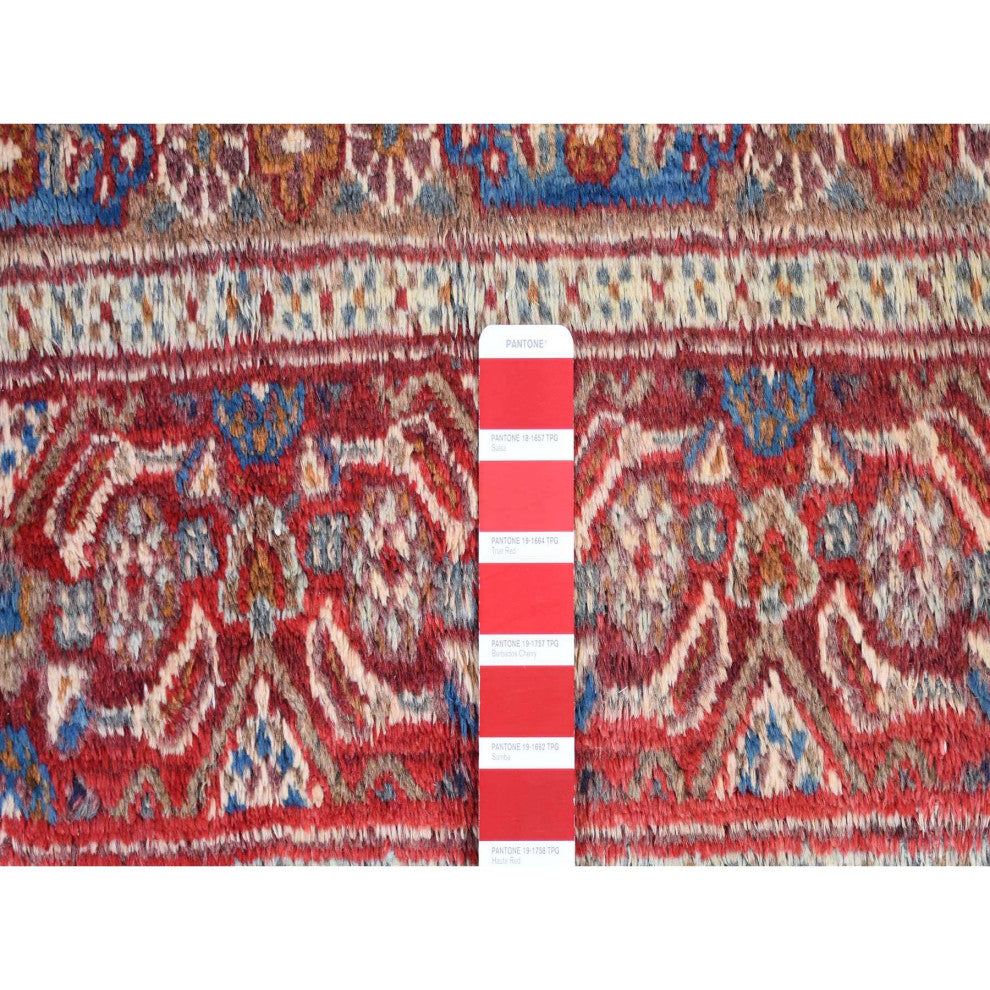 Cordovan Red Persian Geometric Design Wool Hand Knotted Oriental Rug 7'9"x10'10"