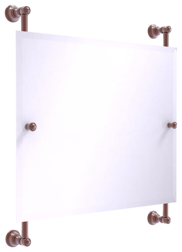 Carolina Landscape Frameless Rail Mounted Mirror, Antique Copper