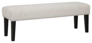 MIley Bench with Silver Nail Trim, Funfetti Cream Speckle/Dark Espresso Legs