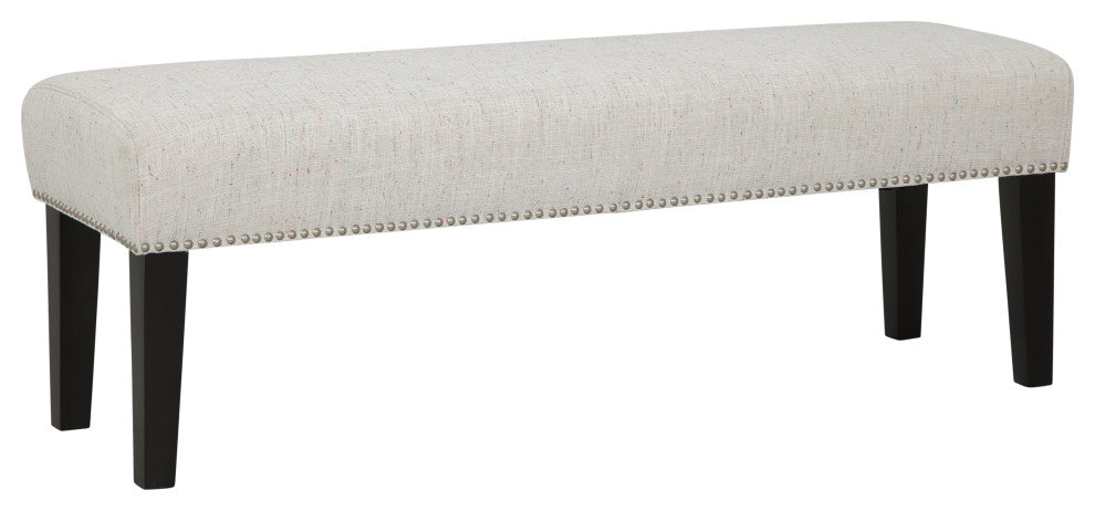 MIley Bench with Silver Nail Trim, Funfetti Cream Speckle/Dark Espresso Legs