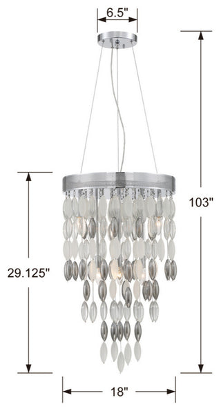 Crystorama HUD-A2216-CH, 6-Light Chandelier, Polished Chrome
