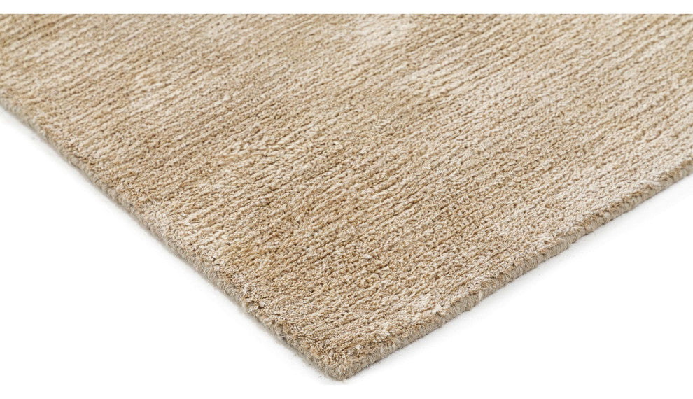 Hue Solid Hand Made Indoor Area Rug, 5'x8', Bisque