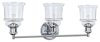 62125, 3-Light Metal Bathroom Vanity Wall Light Fixture, Chrome