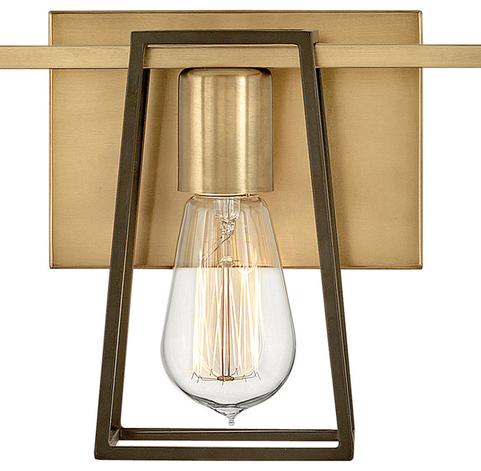 Hinkley Filmore 24" Three Light Bath Vanity, Heritage Brass + Oil Rubbed Bronze