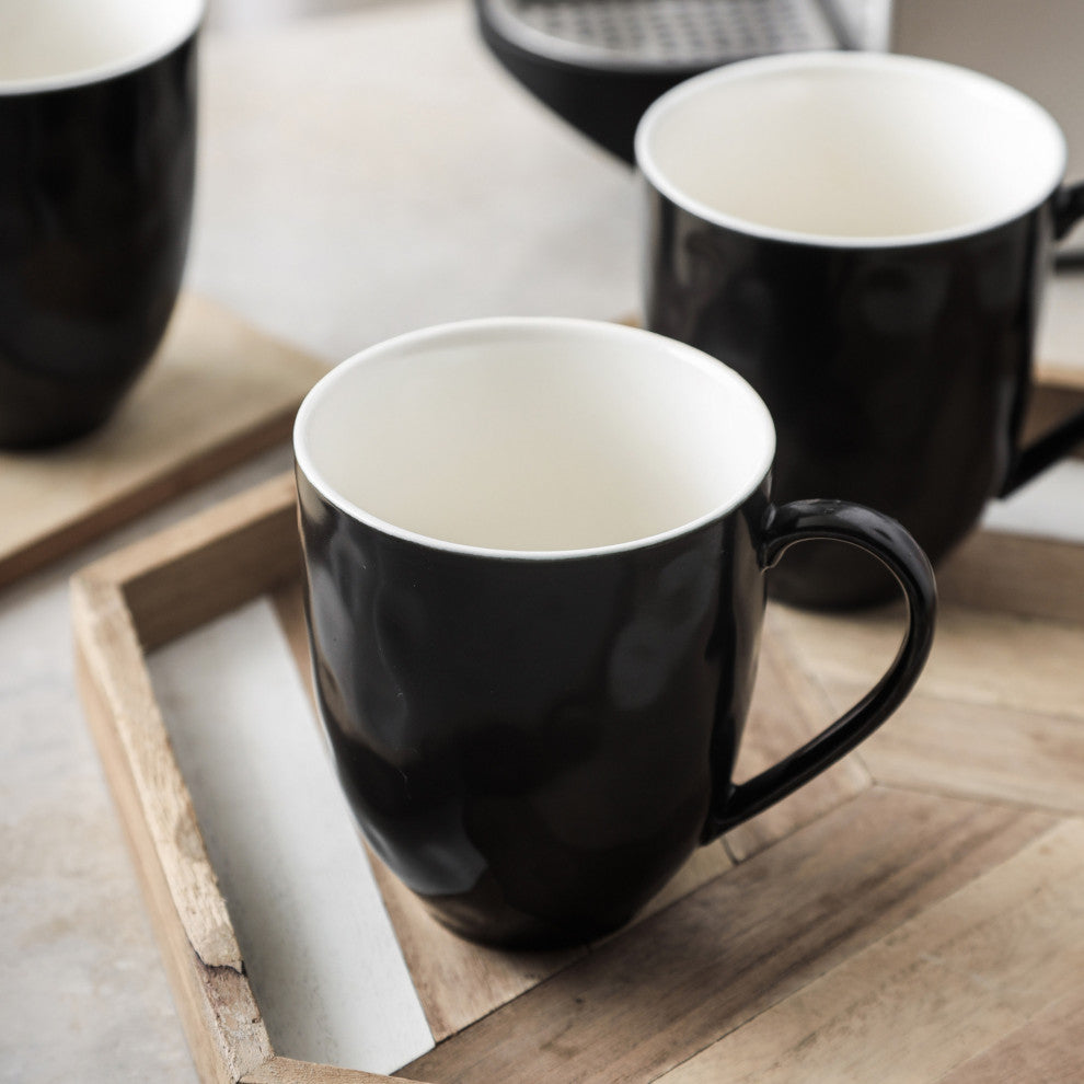 Stone Lain Ivy Porcelain 24 Piece Dinnerware Set, Black