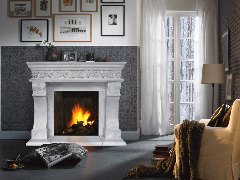 President Series Churchill Cast Stone Fireplace Mantel