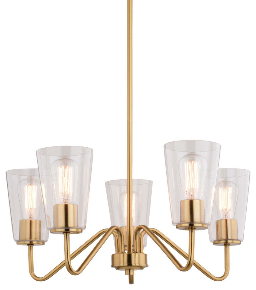 Vaxcel Lighting H0284 Beverly 5 Light 23"W Chandelier - Muted Brass