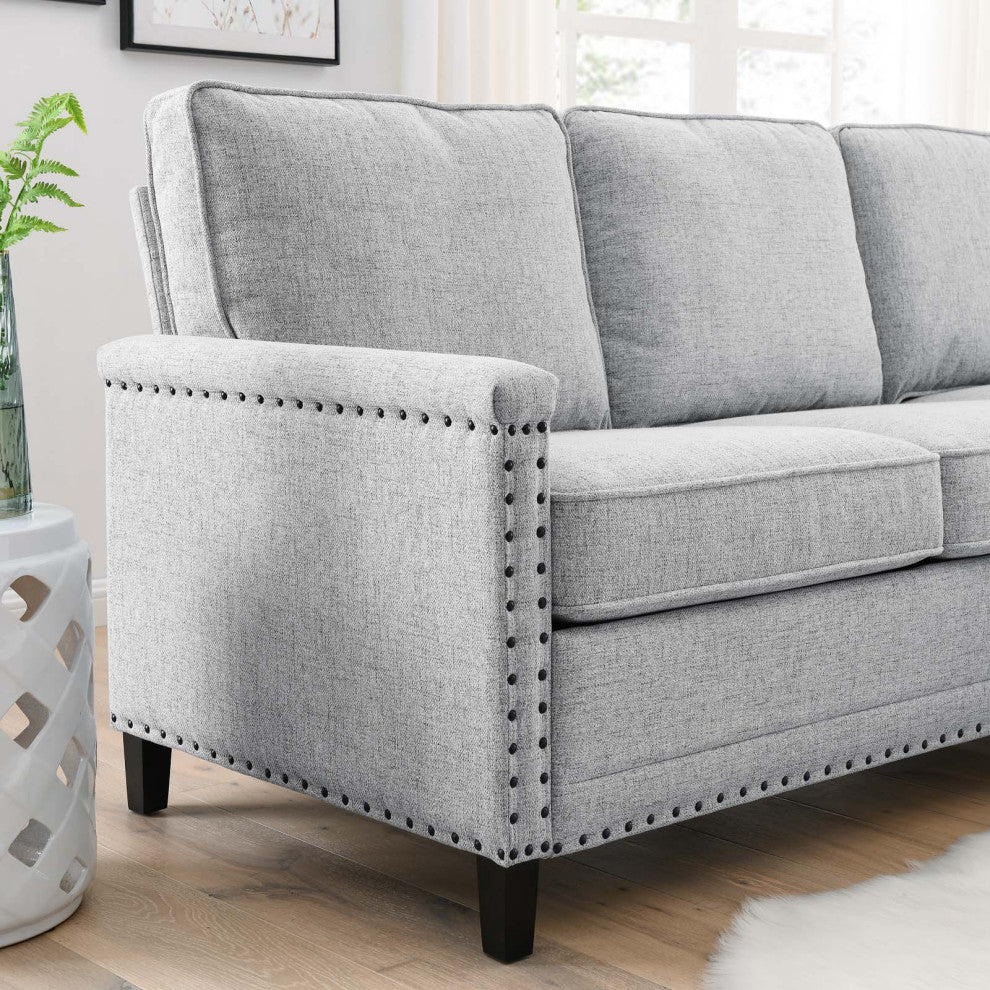 Sofa, Fabric, Gray, Modern, Living Lounge Room Hotel Lobby Hospitality