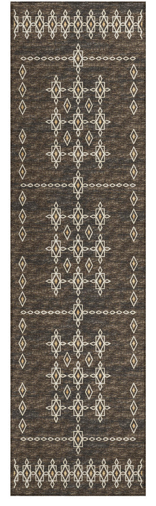 Indoor/Outdoor Sedona SN3 Fudge Machine Washable 2'3" x 7'6" Runner Rug
