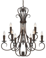 Golden Lighting Homestead Rubbed Bronze 9Light Candelabra Chandelier