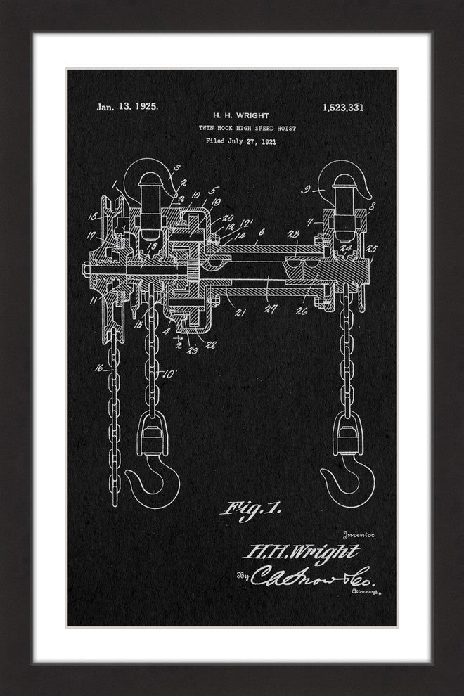 "Hoist 1921 Black Paper" Framed Painting Print